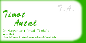 timot antal business card